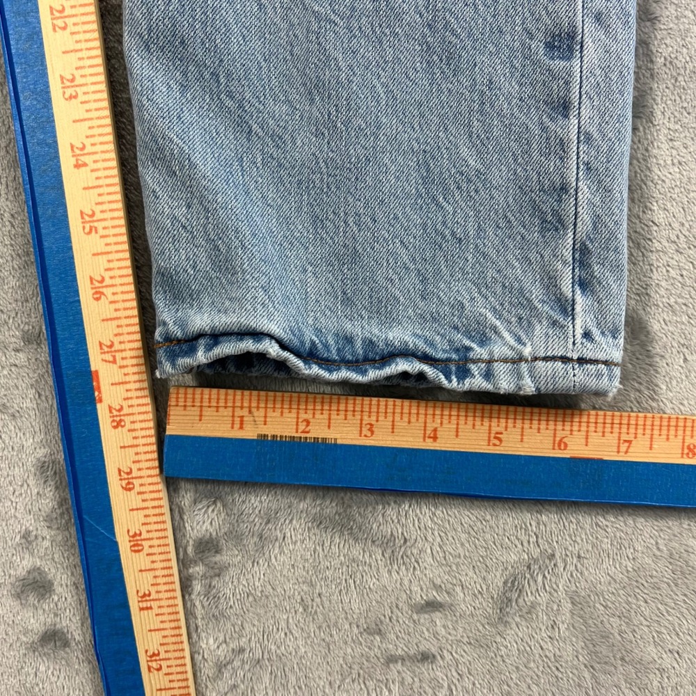 LEVI'S501 CT Jeans Women 36x28 Light Wash‎ Good Distressed Ripped Tapered Custom - Picture 16 of 16